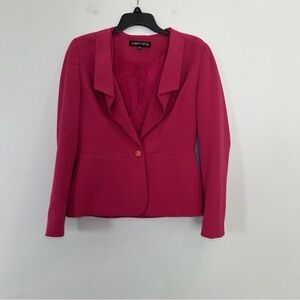 Albert‎ Nipon Hot Pink Women’s Blazer Size 4 One Button Closure